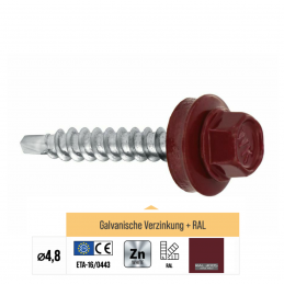 RAL 3005 WFD Trapezblechschrauben 4,8 mm x 55,0 mm (200x)