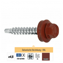 RAL 3009 WFD Trapezblechschrauben 4,8 mm x 55,0 mm (200x)