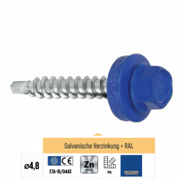 RAL 5005 WFD Trapezblechschrauben 4,8 mm x 25,0 mm (250x)