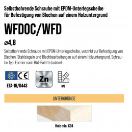 RAL 7016 WFD Trapezblechschrauben 4,8 mm x 100,0 mm (200x)