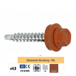 RAL 8004 WFD Trapezblechschrauben 4,8 mm x 35,0 mm (250x)
