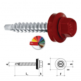 RAL 8004 WFD Trapezblechschrauben 4,8 mm x 80,0 mm (200x)