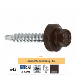 RAL 8017 WFD Trapezblechschrauben 4,8 mm x 55,0 mm (200x)