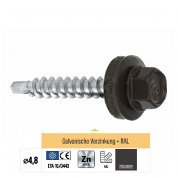 RAL 8019 WFD Trapezblechschrauben 4,8 mm x 35,0 mm (250x)