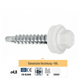 RAL 9003 WFD Trapezblechschrauben 4,8 mm x 25,0 mm (250x)