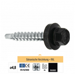 RAL 9005 WFD Trapezblechschrauben 4,8 mm x 25,0 mm (250x)