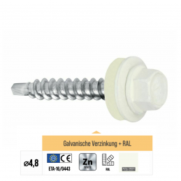 RAL 9010 WFD Trapezblechschrauben 4,8 mm x 25,0 mm (250x)