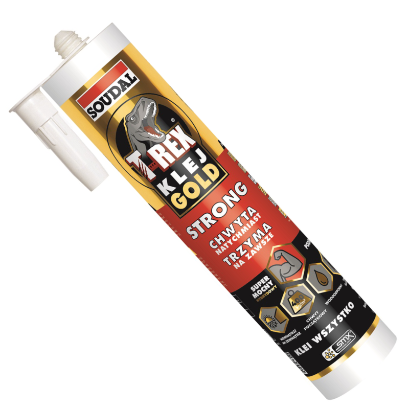 Klej montażowy Soudal T-REX Gold Strong 290 ml | Siła przyczepności początkowej 400 kg