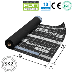 KAUFDACH® AKTIV 3 SK2 Dampfbremse Klimamembran 140g/m² Anthrazit