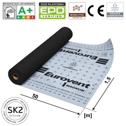 Eurovent MAGNUM Membrana dachowa 210 g/m² 75 m² | Antykondensacja
