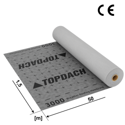 TOPDACH 3000 membrana dachowa paroprzepuszczalna 100 g/m² 75 m²